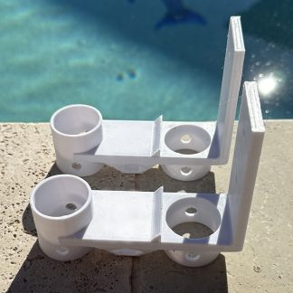 Pool Pole Holder and Integrated Accessory Mounts - Set of 2