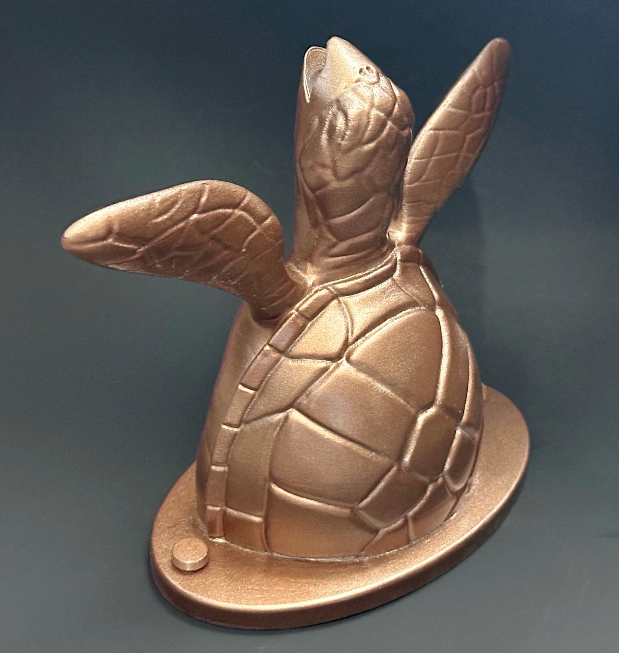 Sea Turtle Pool Scupper Spillway: Hand-Finished Metallic Water Feature - Image 6