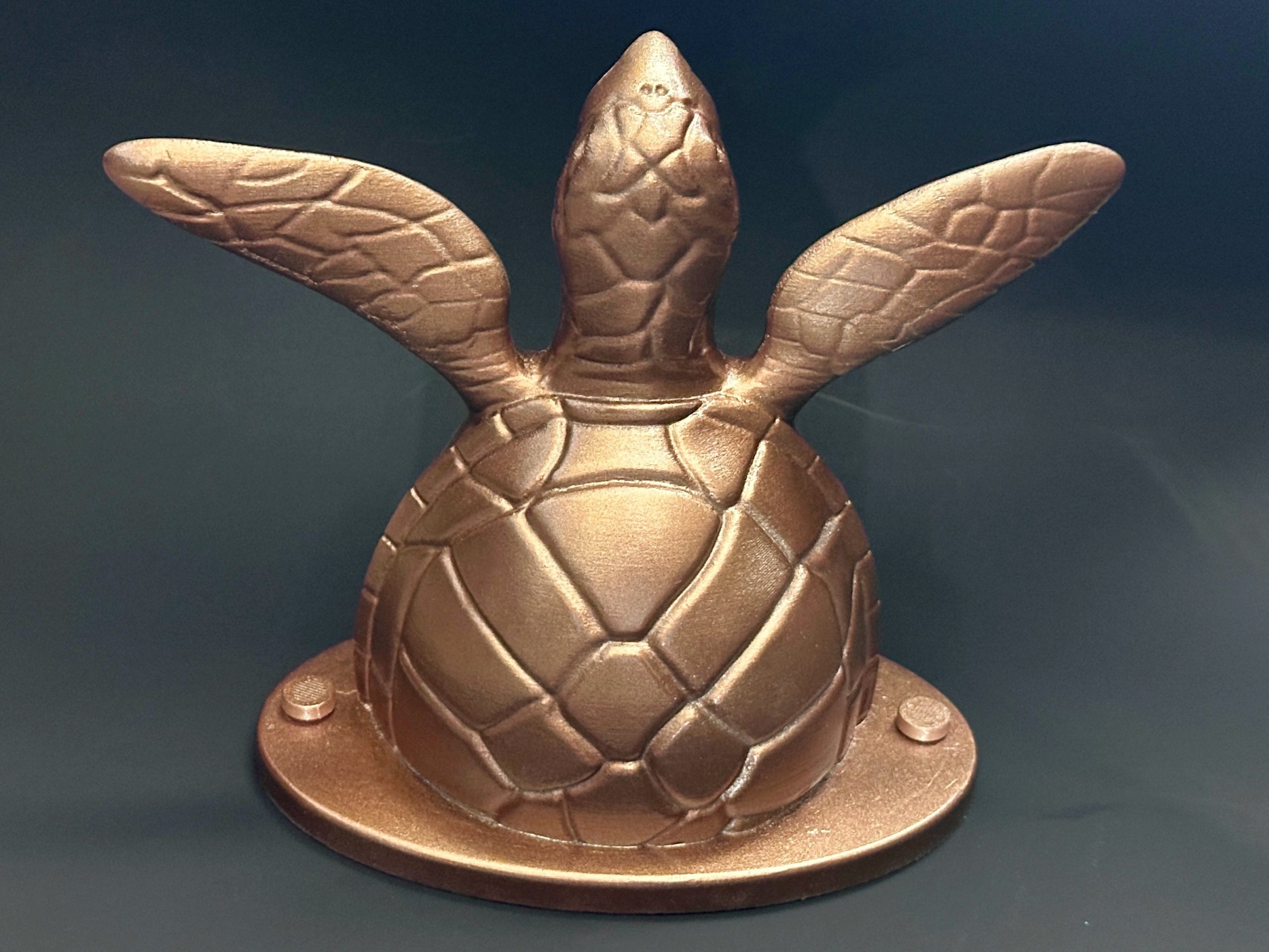 Sea Turtle Pool Scupper Spillway: Hand-Finished Metallic Water Feature - Image 3