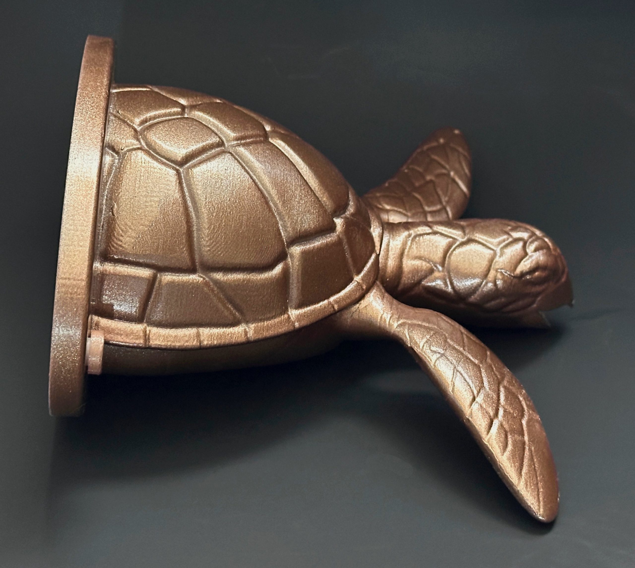 Sea Turtle Pool Scupper Spillway: Hand-Finished Metallic Water Feature - Image 7