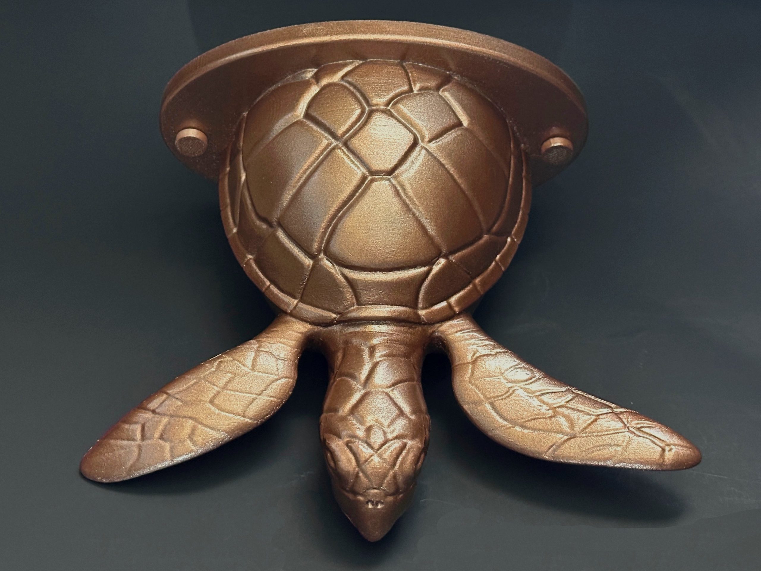 Sea Turtle Pool Scupper Spillway: Hand-Finished Metallic Water Feature - Image 8