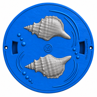 Conch Shell Skimmer Lid 9-7/8" Round – Decorative Cover – Non-Load-Bearing – Coastal Pool Deck Decor by Artista Pools®